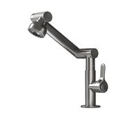 YWJFSA Bathroom Sink Taps Swivel Rotating Robotic Arm Taps with 2 Spray Modes Stainless Steel Cold Water Tap Height Adjustable