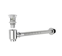 YWJFSA Bottle Trap with Pop Up Basin Waste,Overflow Hole,Odour Trap with Cleaning Opening,Flexible Extension Drain Pipe,Sink Waste Trap