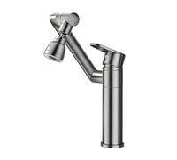 YWJFSA Foldable Kitchen Tap 360° Swivel Bathroom Mixer Taps with 3 Spray Modes Single Lever Basin Mixer Tap Height Adjustable,Grey