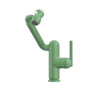 YWJFSA Foldable Kitchen Tap Brass Cold and Hot Swivel Bathroom Tap Height Adjustable and 2 Spray Modes Single Lever,Green