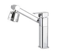 YWJFSA Foldable Kitchen Tap Under The Window Kitchen Tap with 2 Spray Modes Height Adjustable Brass Single Lever,Chrome