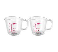 YWJLQH 2 Pcs Espresso Measuring Cups Milk Jug with Handle 15ml 0.5oz Measuring Cup Glass Measuring Cup with Scale V-Shaped Mouth for Barista Coffee Cappuccino Latte Liquid