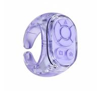 YWJLQH Bluetooth Remote Control Scroller Selfie Shutter Phone Silicone PC Construction Ergonomic Adjustable Band suitable for content browsing book page turning call management, Violet
