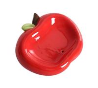 YWJLQH Ceramic Soap Box Portable Red Apple Soap Dish for Supplies Travel Bathroom