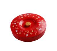 YWJLQH Chinese New Year Sweets Box,Red Divided Serving Tray Food Storage Container Easy to Clean＆Use Snack Box for Chinese New Year Wedding Festival 30x30x7.5cm