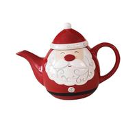 YWJLQH Christmas Porcelain Teapot Santa Claus Teapot Red Globe Coffee Teapot 580ML Capacity for Xmas Decorative Birthday Table Supplies Accessories