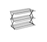 YWJLQH Cookie Cooling Rack Premium Stainless Steel Mesh Multi-Tier Foldable Tray Space-Saving Portable Grid Suitable for Gift Giving, 3-Tier Adjustable Cooling Rack