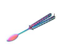 YWJLQH Elegant Butterfly Spoon Set for Outdoor Dining Adventures, colorful handle