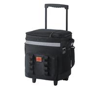 YWJLQH Insulated Rolling Large Compartment Portable Wheeled Chiller Oxford Outer Flexible Storage Suitable for Outdoor Gear Food Delivery, Black