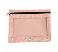 YWJLQH Korean Pencil Case, 3-Hole Pouch, Pink - Single Zipper | Oxford Cloth Build, Unisex Pencil Pouch, Classroom Organization, For Salon Owners