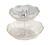 YWJLQH Multi-tiered Fruit Basket and Cake Stand for Serving Sweets and Treats, Clear M 2 Tier