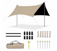 YWJLQH Outdoor Camping Canopy, Butterfly Shape, Wind Rope Buckles, Butterfly Canopy, Campsite Setup, For Outdoor Enthusiasts, Hexagonal black-coated -, 3 * 4.5m