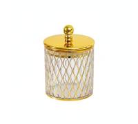 YWJLQH Storage Container Decorative Canister Gold Resin Secure Lid Gilded Pattern Material Suitable for Dried Fruit Storage Housewarming Gifts Living Room Decor, Gold, A393 S