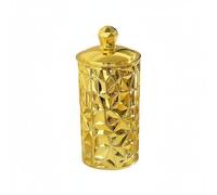 YWJLQH Storage Container Decorative Canister Gold Resin Secure Lid Gilded Pattern Material Suitable for Dried Fruit Storage Housewarming Gifts Living Room Decor, Gold, A392