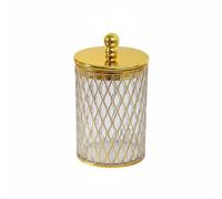YWJLQH Storage Container Decorative Canister Gold Resin Secure Lid Gilded Pattern Material Suitable for Dried Fruit Storage Housewarming Gifts Living Room Decor, Gold, A394 M