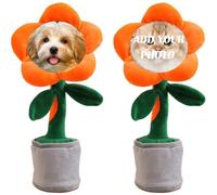 ywkiyrs Custom Dancing Sunflower Toy, Talking Flower with Custom Face, Repeats What You Say Sings Mimicks Records 120 Songs Funny Toys,Personalized Plush Toy Gifts for Birthday Festival (Orange)