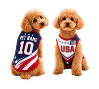 Ywkiyrs Personalised Dog Sports Top - Breathable Mesh Pet Vest with Custom Name & Number, Customisable Football Jersey for Dogs, Perfect for Team Events and Pet Parties, Sizes XS-XXXXXL
