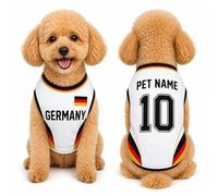 Ywkiyrs Personalised Dog Sports Top - Breathable Mesh Pet Vest with Custom Name & Number, Customisable Football Jersey for Dogs, Perfect for Team Events and Pet Parties, Sizes XS-XXXXXL