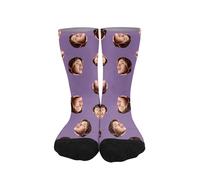 ywkiyrs Personalised Photo Socks,Custom Comfy Multiple Faces Socks, Valentine's Day Printed Sock for Men Women