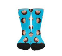 ywkiyrs Personalised Photo Socks,Custom Comfy Multiple Faces Socks, Valentine's Day Printed Sock for Men Women