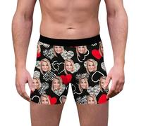 ywkiyrs Personalized Boxers for Men Husband Boyfriend, Custom Funny Face Boxers Briefs Underwear with Multi Girlfriend or Wife Photo