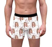 ywkiyrs Personalized Boxers for Men Husband Boyfriend, Custom Funny Face Boxers Briefs Underwear with Multi Girlfriend or Wife Photo
