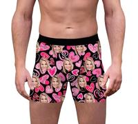ywkiyrs Personalized Boxers for Men Husband Boyfriend, Custom Funny Face Boxers Briefs Underwear with Multi Girlfriend or Wife Photo
