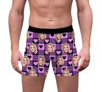 ywkiyrs Personalized Boxers for Men Husband Boyfriend, Custom Funny Face Boxers Briefs Underwear with Multi Girlfriend or Wife Photo