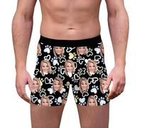 ywkiyrs Personalized Boxers for Men Husband Boyfriend, Custom Funny Face Boxers Briefs Underwear with Multi Girlfriend or Wife Photo