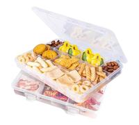 YWKJDDM Snack Box with Compartments, 2 Pcs Snack Box, Snackle Box with 36 Removable Grids Compartments Snack Storage Box with Lid for Snack Beads Screws Nuts