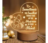 Ywkuiev Inspirational Funny Winnie The Pooh Clear Acrylic Night Light Desk Decorative Sign, Home Bedroom Office Positive Plaque Decor Sign for Friend, Sister, Coworkers Birthday Gift