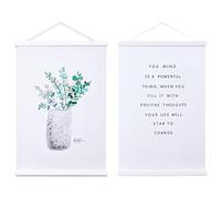 Ywlake Magnetic Poster Frame Frames,Light Wood Wooden Poster Hangers Hanger Hanging Kit for Canvas Artwork Art Print (61cm / 24", White,2 Packs)