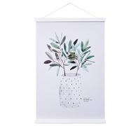 Ywlake Magnetic Poster Frame Frames,Light Wood Wooden Poster Hangers Hanger Hanging Kit for Canvas Artwork Art Print (35cm / 13.8", White)