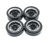 YWLiHcme 4pcs 27mm Drift Tire Tire Metal Wheel Rim 1/28 Wltoys K969 Metal Upgrade 2 Wide 2 Narrow Drift Compatible, Black