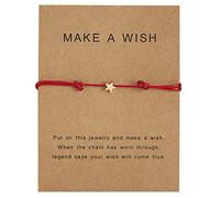 YWLUUOO Adjustable Wax Rope Good Luck for Wish Card Star Charm Jewelry Decor Men Wom Anklets for Women Silver Pack