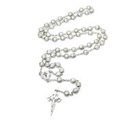YWLUUOO Exquisites Shells Bead Cross Necklace Adjustable Length Pendant for Different Neck Sizes Loved Fashionable Bead Faithful Expression Stylish Beads with Cross Pendant Religious Symbol