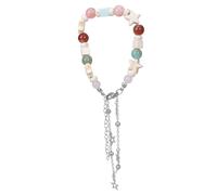 YWLUUOO Five-pointed Star Charm Chain Double Layer Chain Fashion Bangles Jewelry Pentagrams Beaded Pentagrams Beaded Vintage Aesthetic Charm