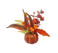 YWLUUOO Simulation Pumpkin with Leaves Statue Dashboard Ornaments False Pumpkin TV-Cabin Halloween Ornaments Holiday Decorations
