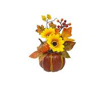 YWLUUOO Simulation Pumpkin with Leaves Statue Dashboard Ornaments False Pumpkin TV-Cabin Halloween Ornaments Holiday Decorations