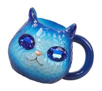 YWLUUOO Sparkling Crystal Cats Face Mugs Resin Artwares Collectible Item for Coffee Drinkers Kitchen Display Unique Cats Themed Collectible