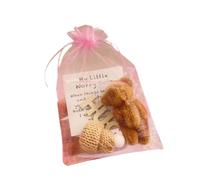 YWLUUOO Tiny Plush Bear with Inspirational Card Pocket Sized Soft Stuffed Toy Animal for Gifting Decoration Birthday Supplies Miniature Motivational Plush