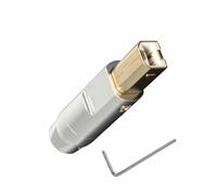 YWLUUOO USB B-Type Square Port Connector Shell Gold-Plated 6mm Hole Aluminum Alloy Shell for Safe Data Cable Repair Applications Solder Welding Plate