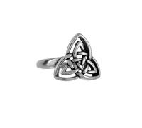 YWMAN Celtic Knot Rings for Women, Stainless Steel Triquetra Trinity Ring, Witches Knot Irish Jewelry Gift, Stainless Steel, No Gemstone