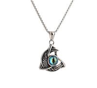 YWMAN Celtic Moon Necklace, Celtic Knot Dragon Eye Pendant, Irish Trinity Triquetra Necklace Jewelry Gifts for Men Women, Medium, Stainless Steel, No Gemstone
