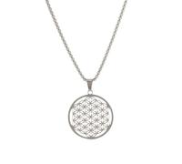 YWMAN Flower of Life Necklace - Boho Style Hippie Yoga Talisman Pendent - Personalized Sacred Geometry Amulet Jewelry for Men, Zinc, No Gemstone