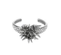 YWMAN Goth Spiked Heart Cuff Bracelet, Stainless Steel Chunky Heart Cuff Bangle, Gothic Punk Love Heart Jewelry Gifts for Men Women