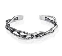 YWMAN Vintage Twisted Vines Cuff Bracelet, Stainless Steel Braided Woven Cuff Bangle, Adjustable Open Bracelet for Men Women