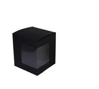 YWMEAC 20Pcs Clear Boxes, Kraft Paper Boxes Packaging for Cake Candy Cookies, Storage Birthday Favor/Black/12.5X11.5X10.5Cm
