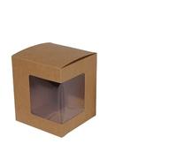 YWMEAC 20Pcs Clear Boxes, Kraft Paper Boxes Packaging for Cake Candy Cookies, Storage Birthday Favor/Kraft Paper/12.5X11.5X10.5Cm