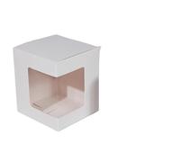 YWMEAC 20Pcs Clear Boxes, Kraft Paper Boxes Packaging for Cake Candy Cookies, Storage Birthday Favor/White/12.5X11.5X10.5Cm